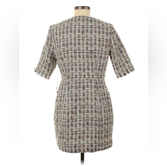 NWT Song of Style Warner Tweed Mini Dress Sz M Preppy Button Down Plaid - Picture 6 of 9